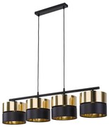 Luster na lanku HILTON 4xE27/15W/230V mosadz/čierna