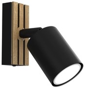Nástenné bodové svietidlo TERRA 1xGU10/8W/230V čierna/dub