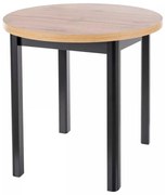 Jedálenský stôl Adam - priemer 80 cm, dub artisan / čierna