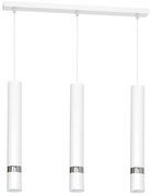 Závesné svietidlo Joker, 3x biele kovové tienidlo, w/ch