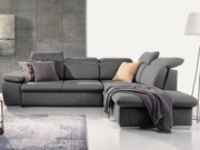 Rohová sedačka Aldon, dymovosivá štruktúrovaná látka, pravý roh%