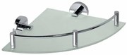 SAPHO XR605 X-Round E sklenená polička rohová s hrazdou 25 x 7 x 25 cm