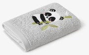 Goldea detský froté uterák - panda na svetlo sivej 30 x 50 cm