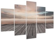 Obraz - Mólo pri západe slnka (150x105 cm)