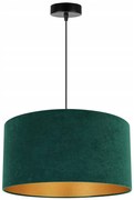 Závesné svietidlo Mediolan, 1x tmavozelené/zlaté textilné tienidlo, (výber z 2 farieb konštrukcie), (fi 40cm)