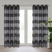 ZÁCLONA NA KRÚŽKOCH MARGARET 140X250 CM ČIERNA