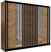 Skriňa Ladder 250 dub craft/lamely čierna