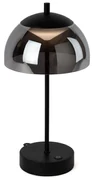 Moderná stolná lampa čierna s dymovým sklom vrátane LED 3-stupňového stmievača - Djent