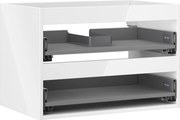 Mexen Box-A, závesná skrinka 70 cm, 2 zásuvky, biela lesklá, 91AX0-0700-470-2-00
