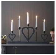 Markslöjd 705831 - Vianočný svietnik MELISSA 5xE10/3W/230V šedá