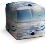 Taburet Cube lietadlo v oblakoch, modrá