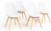 LuxuryForm DESIGN Jedálenská stolička BALI - biela - SET 4 kusy