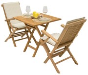 DEOKORK Záhradná teaková zostava IVORY BALCONY II. 1+2 (ZADARMO podušky)