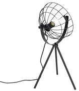 Priemyselná trojnohá stolná lampa čierna nastaviteľná - Hanze