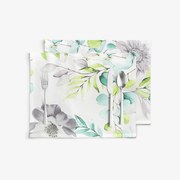 Goldea prestieranie na stôl 100% bavlnené plátno deluxe - eukalyptus s kvety - sada 2ks 30 x 40 cm