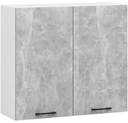 Závěsná kuchyňská skříňka OLIVIE 80x72 cm matná bílá/beton