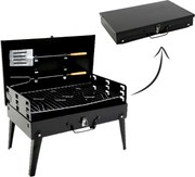 BBQ Meeting SKLADACÍ TURISTICKÝ GRILOVACÍ KUFR S VIDLIČKAMI A ŠPATULOU 43 x 26,5 x 46,5 CM *4841