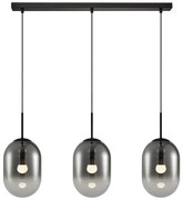 Závesné svietidlo Alias, 3x grafitové sklenené tienidlo, b