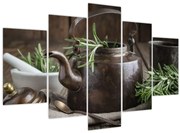 Obraz - Kanvička s rozmarínom (150x105 cm)