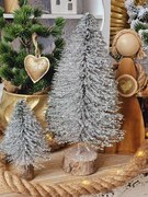 Dekorácia zelený trblietavý vianočný stromček Tree glitter - Ø 15*30 cm