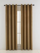Zamatové zatemňovacie závesy Cesar hnedé - 140 x 160 cm (2ks) - krúžky