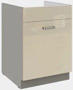 Kuchynská drezová skrinka Karmen 60ZL, 60 cm, šedá/krémová%