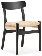 Čierne jedálenské stoličky v súprave 2 ks z kaučukového dreva Biel – MOME