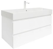 Kúpeľňová skrinka s umývadlom SAT B-Way 99x50x45 cm biela lesk BWAY2100WU2BBI