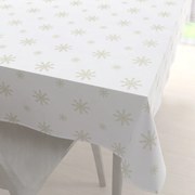 Biante Teflónový obdĺžnikový obrus TF-119 Vianočné béžové vločky na bielom 50x100 cm