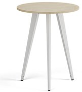 Konferenčný stôl PRIMO VIBE, priemer 60 cm, biela podnož, breza