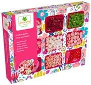 Drevené koráliky v škatuľke s priehradkami