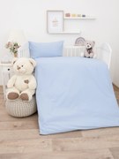 Bavlnené obliečky Renforcé do postieľky – Jasmine svetlo modrá