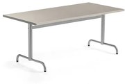 Stôl PLURAL, 1600x800x720 mm, linoleum - šedá, strieborná