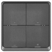 Vypínač 4-tlačidlový GoSmart 1xCR2430 Tuya čierna