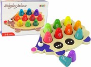 LEAN Toys Drevený vzdelávací ježko 10 pešiakov Farebné