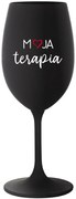 MOJA TERAPIA - čierny pohár na víno 350 ml