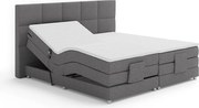 Elektrická polohovacia posteľ, boxspring, sivá, 180x200, MURKO NEW