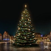 DECOLED Sada LED svetiel pre vianočné stromčeky vysoké 21-23 m, teplá biela s bleskom, dekory DZX1EFD02W