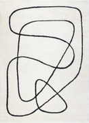 Dywany Łuszczów, Kusový koberec Mode 8377 abstract cream/black, 160x220, biela, chodba / predsieň