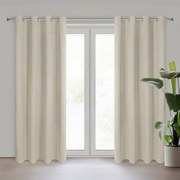 ZATEMŇOVACÍ ZÁVES (100%) NA KRÚŽKOCH NITA 140X250 CM BÉŽOVÁ