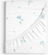 Goldea bavlnená napínacia plachta - nezábudky 80 x 160 cm