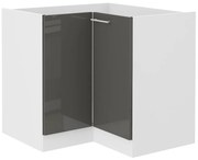Rohová dolná kuchynská skrinka Lavera 90 x 90 DN 2F BB (biela + lesk sivý). Vlastná spoľahlivá doprava až k Vám domov. 1032413