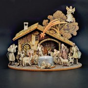 AMADEA Drevený skladací betlehem 3D 23 cm