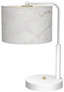 Stolná lampa Senso, 1x biele/zlaté textilné tienidlo, w