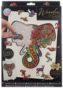 Drevené puzzle slon 132 dielov