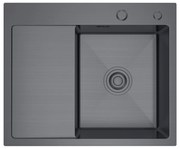 Erga HD, 1-komorový oceľový drez 580x480x210 mm, pravý, grafitová, ERG-MLS-HD5848RB