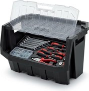Prosperplast Dielenský úložný box HEAVY DUTY, S VEKOM, čierny 40x29x28 M