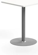 Barový stôl VERTICUS, 700x700x900 mm, biela/strieborná
