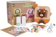 Detský fotoaparát s tlačiarňou – Medveď alebo Kačka + fixky a nálepky Tvar: Medvedík