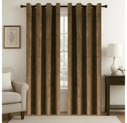 Zatemňovací záves VELVET 140x250 cm, hnedý Zavesenie: Kovové krúžky